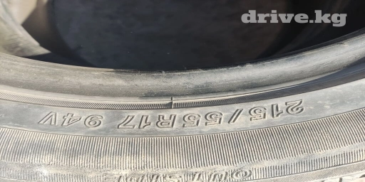 Шины 215 / 55 / R 17, Лето, Б/у, Комплект, Легковые