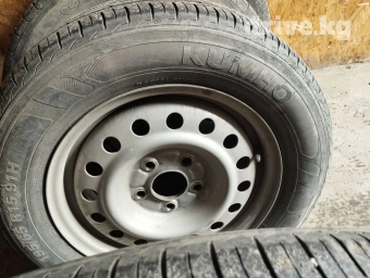 Колеса в сборе 195 / 65 / R 15, Лето, Б/у, Комплект, Легковые, Железные, отверстий - 5