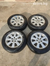 Колеса в сборе R 16, Зимняя шипованная, Б/у, Комплект, Легковые, Литые, отверстий - 4