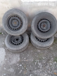 Колеса в сборе R 15, Лето, Б/у, Комплект, Легковые, Железные, отверстий - 5