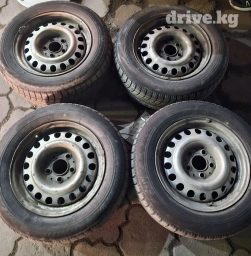 Колеса в сборе 195 / 65 / R 15, Зима, Б/у, Комплект, Легковые, Железные, отверстий - 5