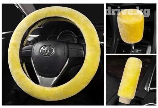 Меховой Чехол на руль, цвет - Черный, Новый, Платная доставка, Самовывоз