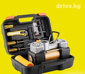 Набор E-BOX Компрессор автомобильный двухпоршневой + Инструменты