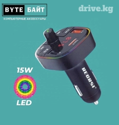 Recrsi CAR-C60 FM модулятор🎶 3 порта для зарядки 2 USB + 1 Type-С