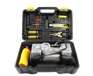 Компрессор автомобильный+набор двухпоршневой + инструменты+бесплатная