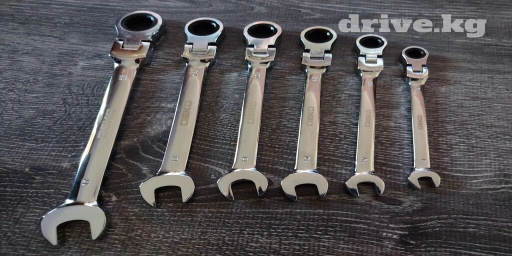 Новый набор ключей (6 шт.) комбинированных трещеточных шарнирных DEKO