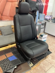 Чехлы Кожаные, С подушкой, цвет - Черный, Toyota, Самовывоз