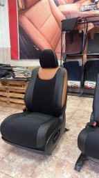 Чехлы Экокожа, С подушкой, цвет - Черный, Toyota, Самовывоз