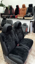 Чехлы Кожаные, С подушкой, цвет - Черный, Toyota, Самовывоз