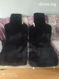 Чехлы Меховые, С подогревом, цвет - Черный, Универсальные, Б/у