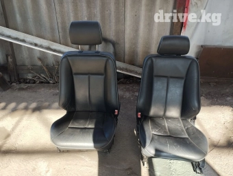 Чехлы Кожаные, С подогревом, цвет - Черный, Mercedes-Benz, Б/у, Платная доставка