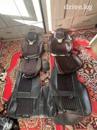 Чехлы Экокожа, С подушкой, цвет - Черный, Б/у, Самовывоз