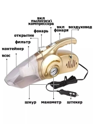 Автомобильный пылесос-компрессор 4 в 1 — универсальный помощник для