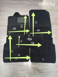 Родные Ворсовые Полики Для салона Toyota, цвет - Черный, Б/у, Самовывоз