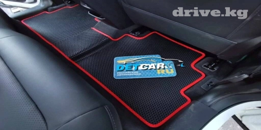 Ева полики на Camry 55 Черный ромб Окантовка красная Изготовление